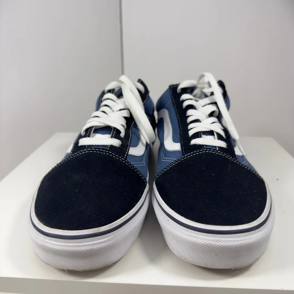 Vans Old Skool Sneakers Mens Size 12 Blue Navy Suede Canvas Low Top Skate Shoes